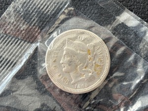 lot 77 image: 1865 Three Cent Nickel