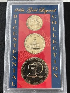 lot 188 image: Gold Plated Bicentennial Coins