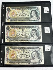 lot 206 image: 1973 Canada $1 Dollar Notes