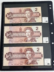 lot 207 image: 1986 Canada $2 Dollar Notes