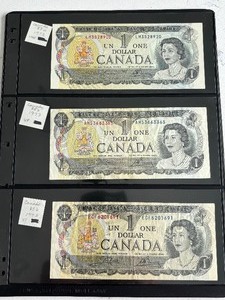 lot 209 image: 1973 Canada $1 Dollar Notes