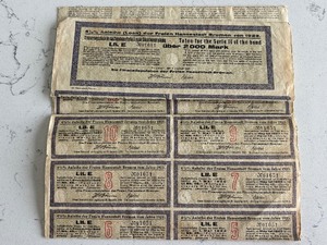 lot 236 image: German Treasury Bond Certificate