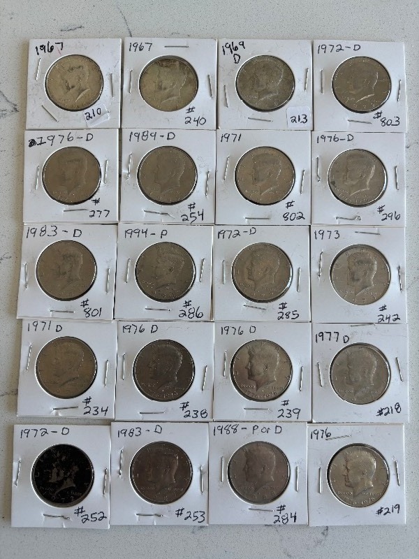 lot 75 image: Kennedy Half Dollars Some 40% Silver