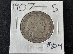lot 12 image: 1907-S Barber Half Dollar 1,250,000 Minted