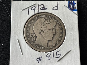 lot 38 image: 1912-D Barber Half Dollar