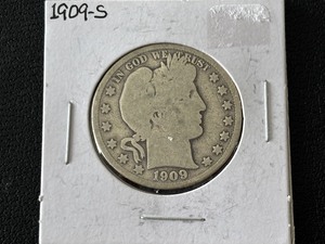 lot 55 image: 1909-S Barber Half Dollar