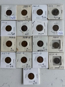 lot 72 image: Lincoln Wheat Cents