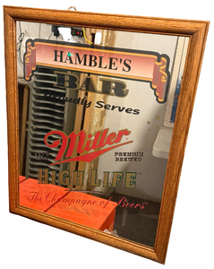 lot 12 image: Vintage Miller High Life Mirror Bar Sign