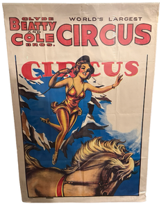 lot 8 image: Clyde Beatty and Cole Brothers Vintage Circus Poster - 42 x 28