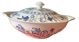 lot 54 image: Blue Nordic Covered Vegetable Bowl J& G Meakin