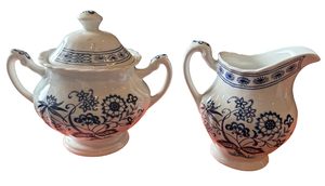 lot 57 image: Blue Nordic Cream & Sugar Set - J&G Meakin