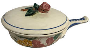 lot 70 image: Red Wing Pottery Hand Painted Orleans Pattern Casserole Dish with Lid