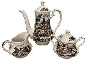 lot 76 image: Yorkshire Ironstone Teapot, Creamer & Sugar Set