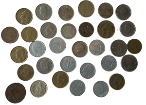 lot 23C image: Assortment of 32 Foreign Currency Coins