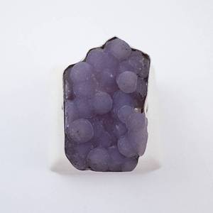 Grape Agate Sterling Silver Statement Ring - Size 8