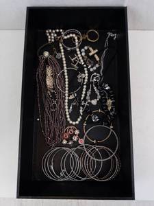 Pearl & Bead Costume Jewelry - Assorted Necklaces, Bracelets & Cross Pendants