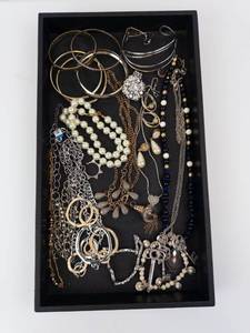 Costume Jewelry Lot - Bracelets, Bangles, Necklaces & Beads, Mixed Metals