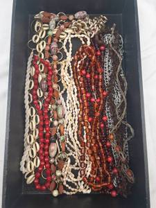 Beaded Necklaces Assorted Bead Strands - Shell, Glass, Wood, Stone Beads