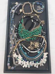 Boho Beaded Jewelry Set - Assorted Necklaces & Bracelets in Green, Turquoise & Blue