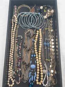 Assorted Costume Jewelry Necklaces & Bracelets - Beads, Pearls, Crystals & Blue Stones