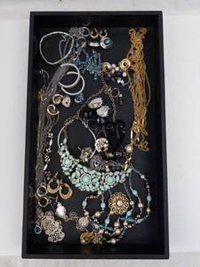 Costume Jewelry Assortment - Mixed Necklaces, Bracelets, Rings & Earrings