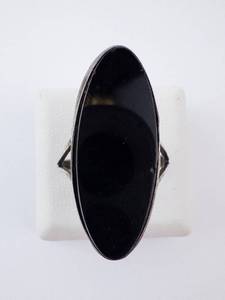 Sterling Silver Black Onyx Ring - Size 6