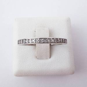 Sterling Silver Lab-Grown Diamond Band. Size 7.