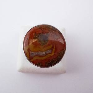 Sterling Silver Ring with Agate - Size 9
