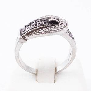 Thai 925 FAS Ring - Sterling Silver Beaded Dome Top, Intricate Textured Band & Triangular Side