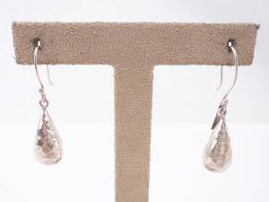 Sterling Silver Hammered Teardrop Earrings
