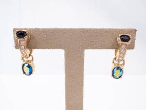 Swarovski Crystal Gold Tone Clip-On Earrings (Lot of 2)