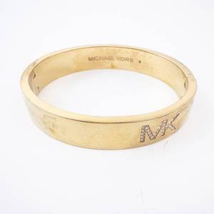 Michael Kors MK Logo Gold Tone Bangle Bracelet