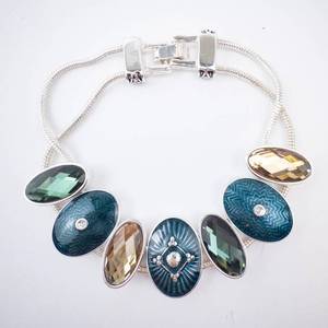 Napier - Silver-Tone Multi-Oval Gemstone Bracelet