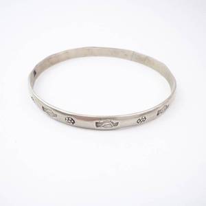 Sterling Silver Bracelet 925 - Paw Print & Medallion Motifs