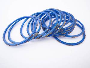 Blue Plastic Bangles (Lot of 9)