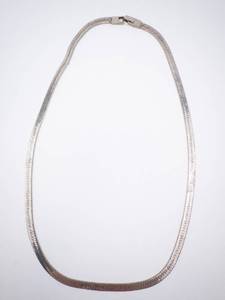 Sterling Silver Herringbone Necklace - Box Clasp