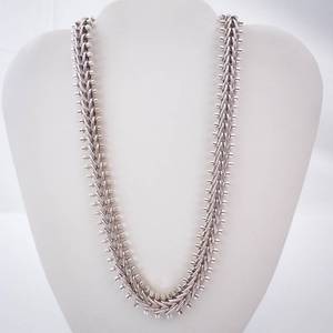 Chunky Sterling Silver Flat Chain Necklace. 68 Grams