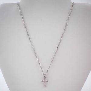 Sterling Silver Cross Pendant Necklace - Cable Chain - Hallmarked