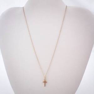 14K GF Gold Cross Necklace on Cable Chain