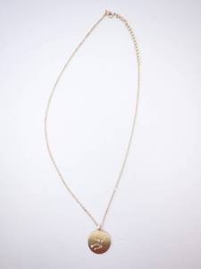 Virgo Zodiac Disc Pendant Necklace - Gold-tone