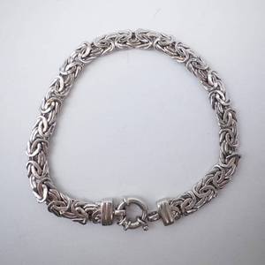 Mens Sterling Silver Byzantine Bracelet