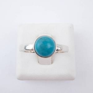 Turquoise Cabochon Sterling Silver Ring - Size 8