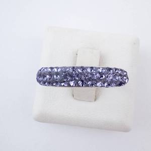 Sterling Silver Purple Crystal Pave Ring. Size 7
