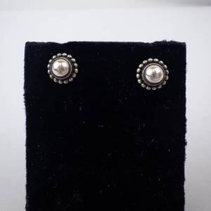 Georg Jensen Sterling Silver Stud Earrings Beaded Halo
