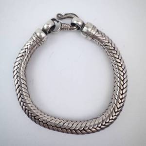 Heavy Mens Sterling Silver Thick Snake Bracelet - 50 GRAMS