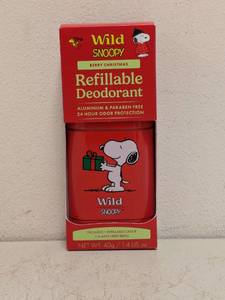 lot 31 image: NEW WILD SNOOPY BERRY CHRISTMAS REFILLABLE DEODORANT