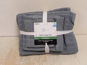 lot 181 image: NEW MAINSTAYS BATH TOWEL SET 6PC