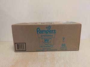 lot 201 image: NEW PAMPERS CRUISERS DIAPERS SIZE 7 (88PK)