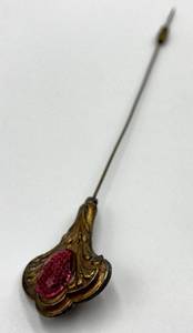 Vintage Sick Pin with Red Cabochon