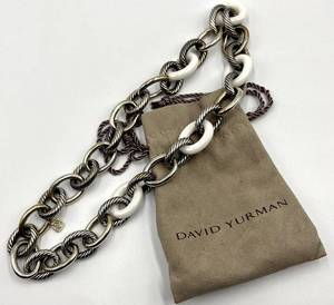 David Yurman 925 Sterling Silver Oval Link Necklace